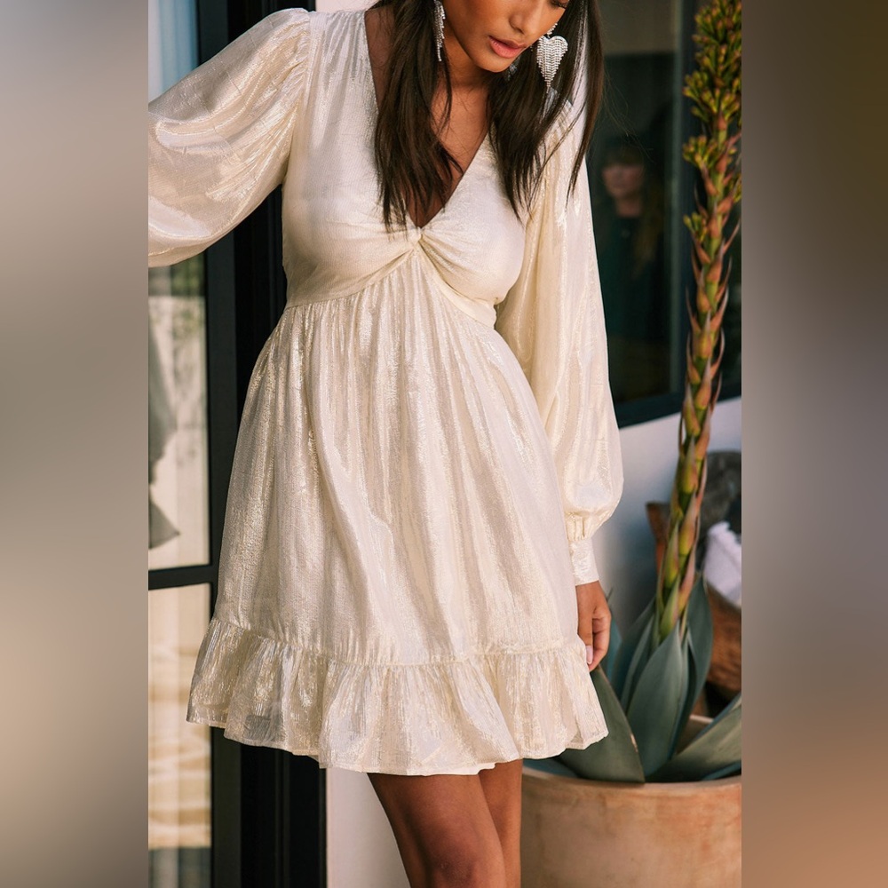NWT Saltwater Luxe Akari Mini Dress in Champagne